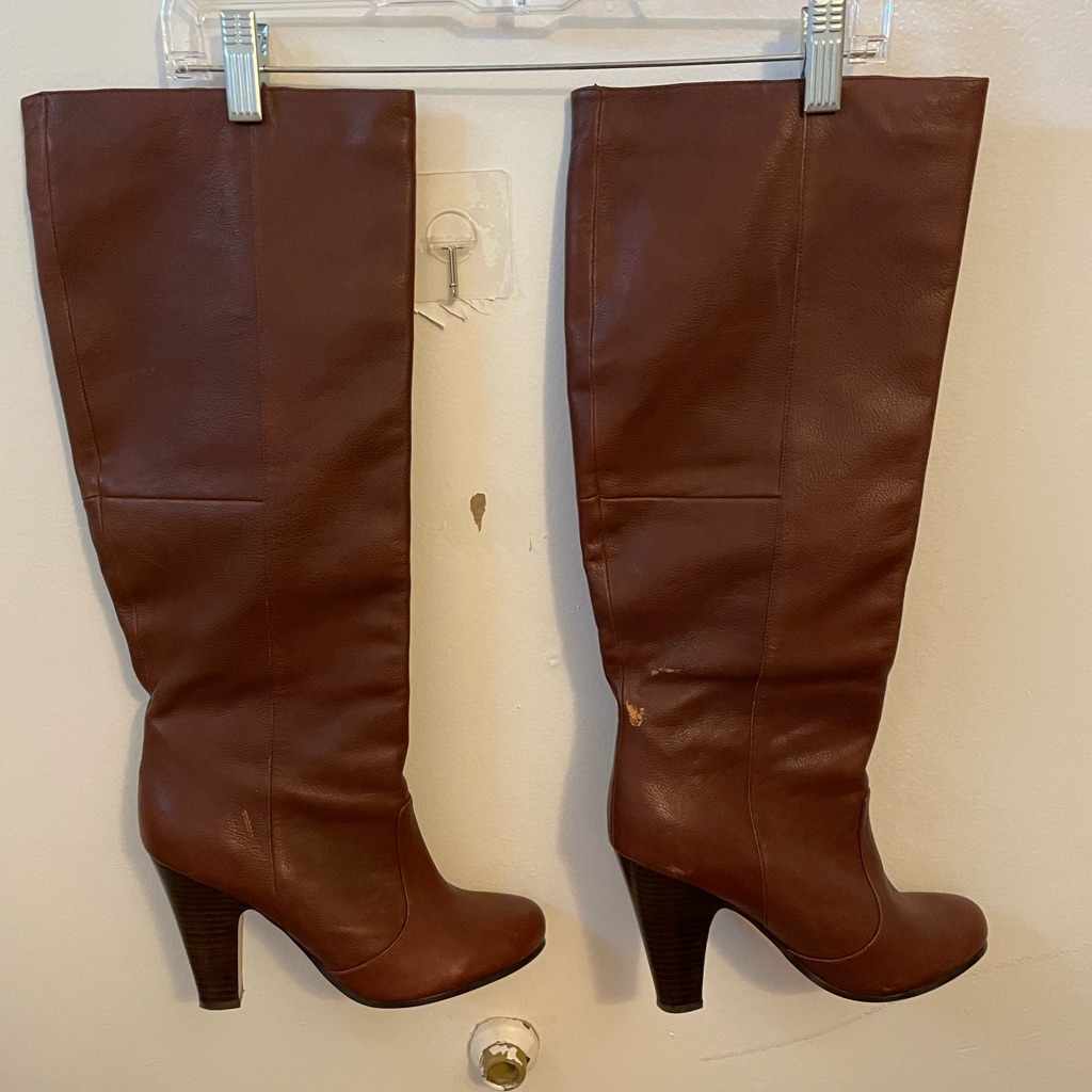 Dolce Vita Size 10 Brown Knee High Leather Boots Used, Good Condition